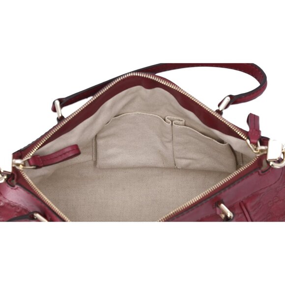 GUCCI Mayfair Guccissima GG Handbag 269894 Bordeaux Leather - Picture 8 of 8